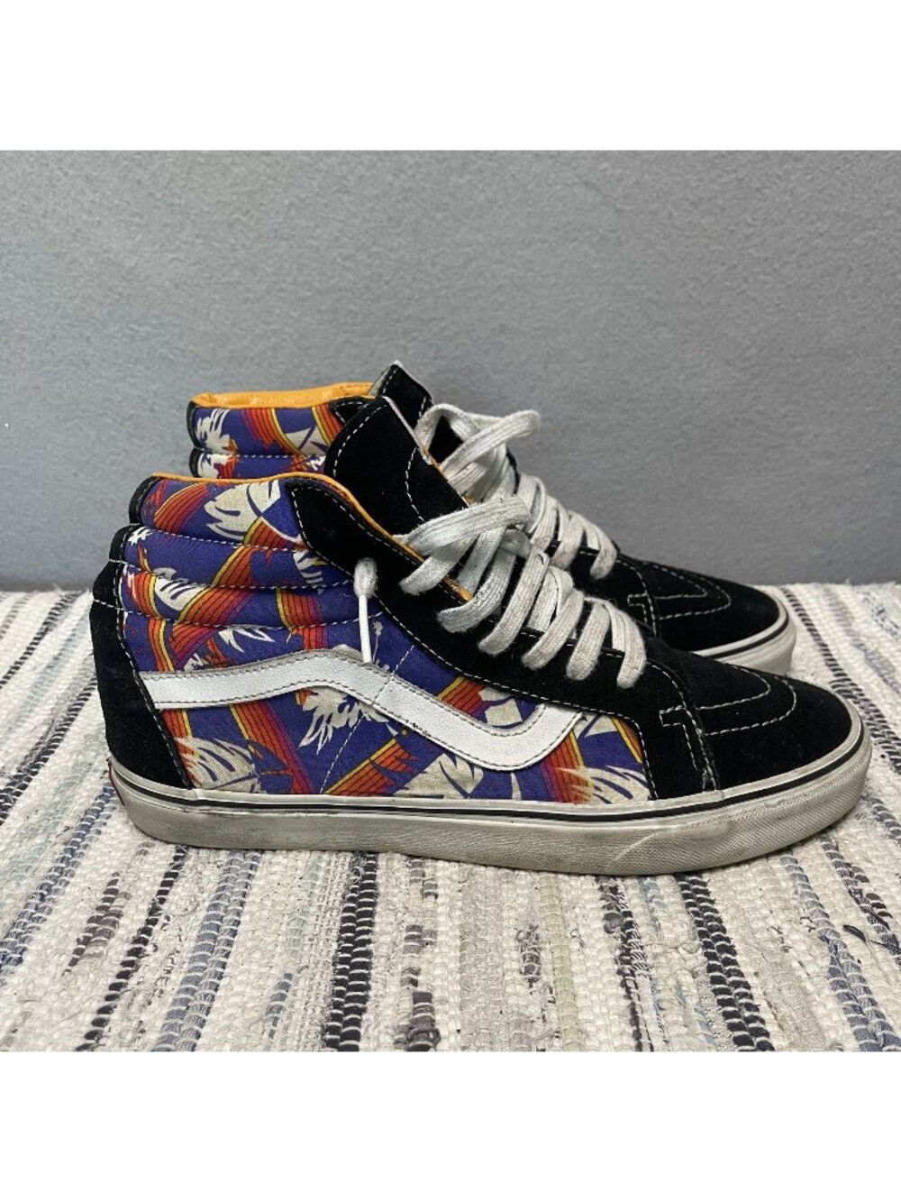 Vans Sk8-Hi Reissue Van Doren Tropic Rays Black Multi-Color Canvas Sneakers M9.5